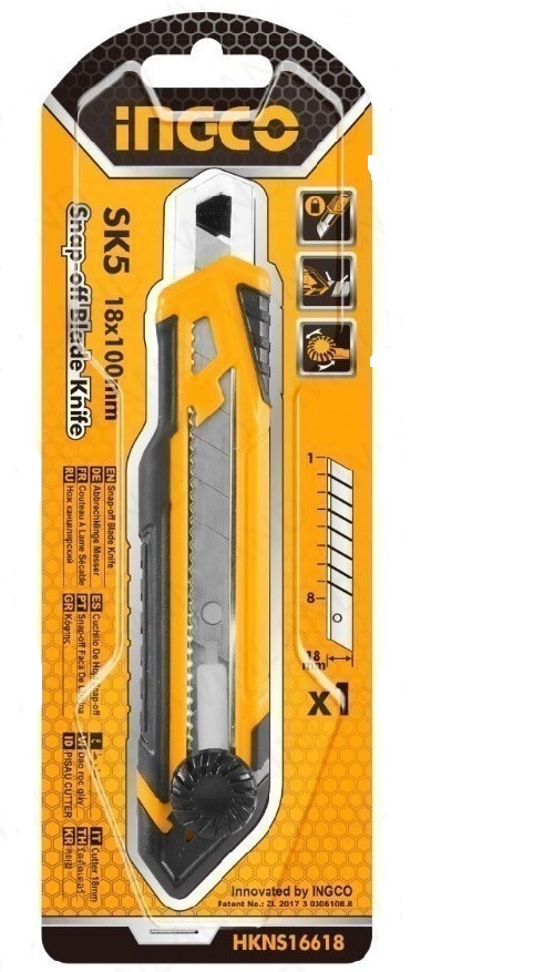 Ingco HKNS16618 SK5 Snap Off Blade, 18 mm x 100 mm Size