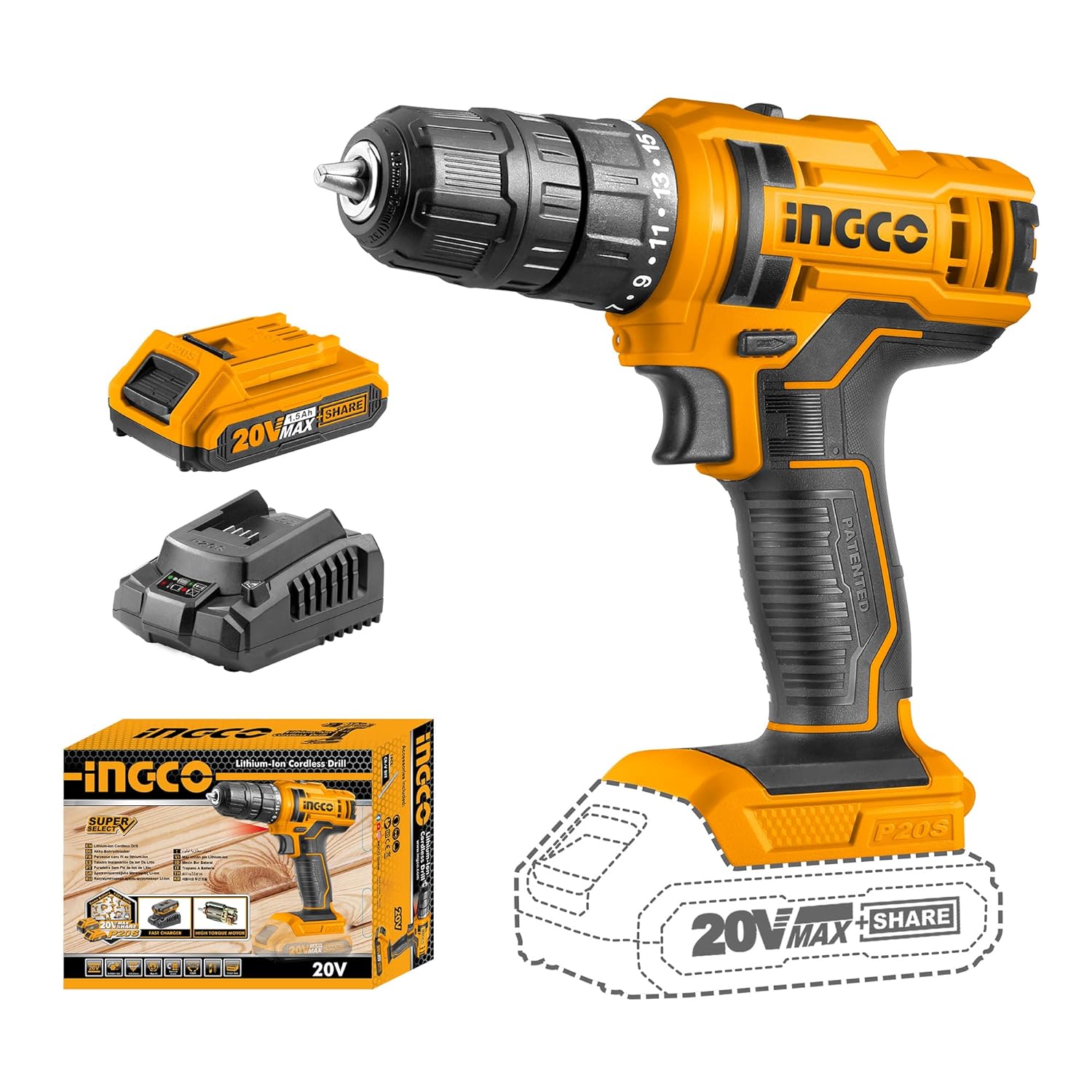 INGCO 20V Cordless Drill(CDLI200518)